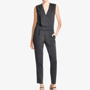 Hoss Intropia Satin V-Neck Jumpsuit on Black 34 
US 2